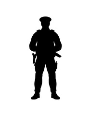 Police officer silhouette law enforcement security