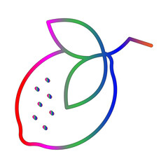 Lemon line gradient icon