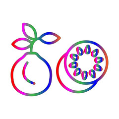 Bael fruit line gradient icon