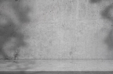 Grey background.Shadow and Light effect on Cement texture wall room and concrete floor,Room studio shot with loft concrete and abstract surface pattern for product display,Image minimalist background.