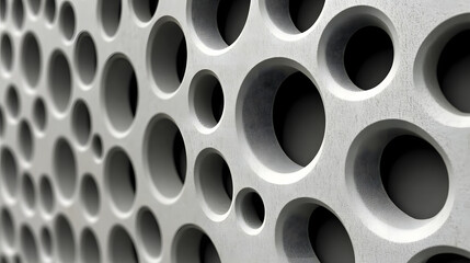 Obraz premium Circular Holes in Concrete Wall Design