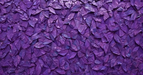 Fototapeta premium Geometric leaf mosaic, violet-hued background, decorative, autumn, pattern