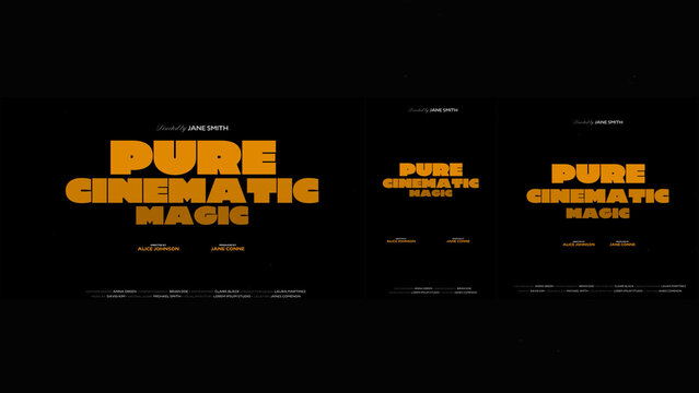 Cinematic Film Title Card, Movie Poster Typography Overlay 71 | Fully Modular Editable Layouts & Easy Text Animator Control to Create Custom Text Animations Without KeyFrames 