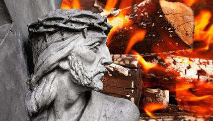 Jesus Christ under the weight of the cross. The suffering and death of God	
