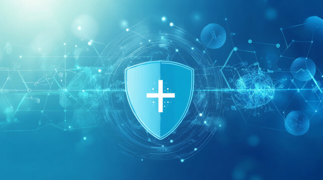 Blue network technology information security icon internet virtual server