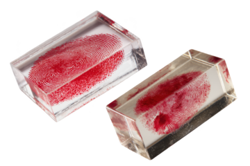 Red Print In Transparent Glass Blocks On A transparent Background