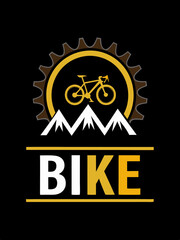 Naklejka premium Mountain bike typography design for T-shirt on black background