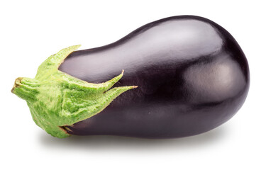 Fresh purple aubergine or eggplant isolated.