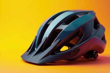 Close-up shot of a modern bicycle helmet, showcasing its design and safety features , design, protection