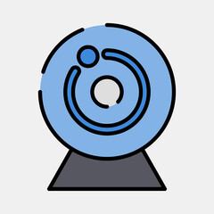 Icon camera. Computer components elements. Icon in filled line style.