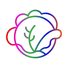Cabbage line gradient icon