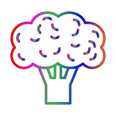 Broccoli line gradient icon
