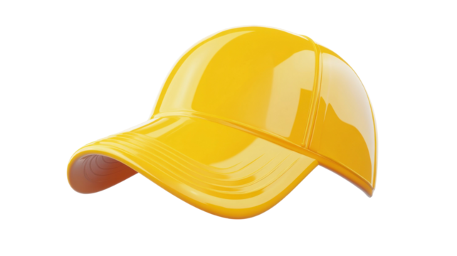 Yellow Baseball Cap Isolated on White Background