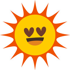 Cute Sun PNG – Adorable Smiling Sun Illustration with Transparent Background, Happy Sun Icon for Designs