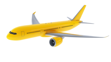 Yellow Plane Aircraft Icon Isolated on White Background
