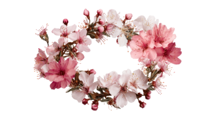 Floral Wreath Isolated on Transparent Background

