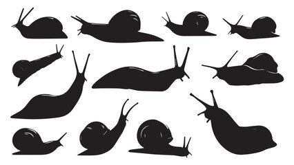 Snail Silhouettes Clipart Collection