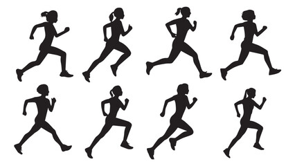 Running Silhouettes Clipart