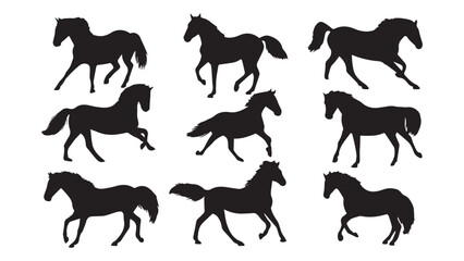 Running Horses Silhouettes