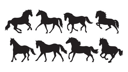 Fototapeta premium Silhouette Horses 8 Poses