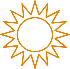 Yellow Sun Icon PNG – Bright Sun Symbol with Transparent Background, Sunny Day Icon for Designs