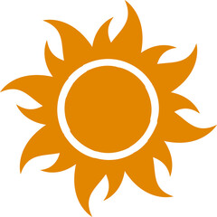 Yellow Sun Icon PNG – Bright Sun Symbol with Transparent Background, Sunny Day Icon for Designs