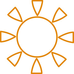 Yellow Sun Icon PNG – Bright Sun Symbol with Transparent Background, Sunny Day Icon for Designs