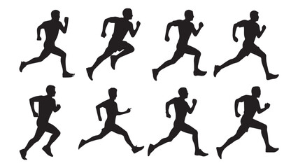 Running Silhouettes Runner Poses