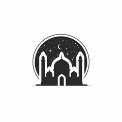 Obraz premium Mosque Night Silhouette. (2)