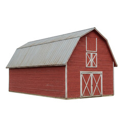 red barn isolated on white