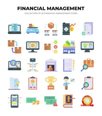 Financial Management Icons. A Collection of 25 Essential Business and Finance Icons