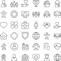 Doodle Vector Icons Set Hand Drawn Medical Business Social Media and Web Symbols for Design




