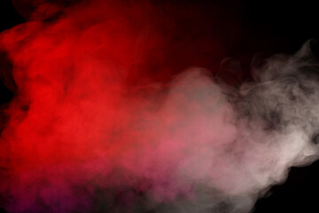 White steam on a black background.
