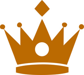 Crown Icon PNG – Royal Symbol with Transparent Background, Elegant Crown Illustration for Design and Decoration