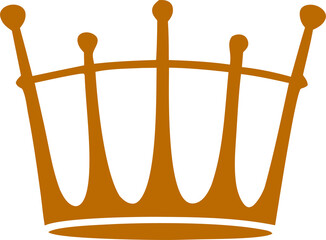 Crown Icon PNG – Royal Symbol with Transparent Background, Elegant Crown Illustration for Design and Decoration