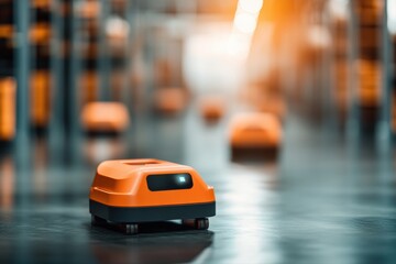 Advanced Robotics in an Industrial Warehouse Setting with High Tech Logistics Solutions for Efficient Material Handling and Operations