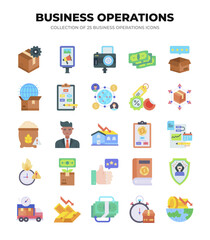 Collection of 25 Business Operations Icons. Management. Finance. Marketing. and More
