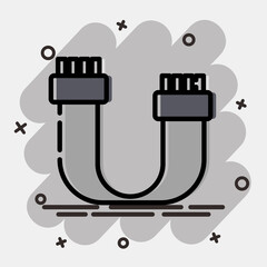 Icon sata. Computer components elements. Icon in comic style.