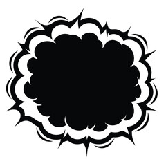 Black and White Comic Book Explosion Graphic Design Element