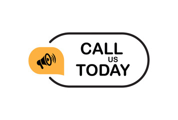 call us today sign on white background	