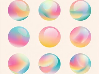 Dreamy Pastel Spheres Pattern with Soft Color Gradients and Light