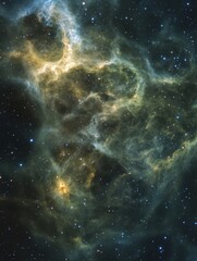 Fototapeta premium Detailed view of the Soul Nebula in Cassiopeia showing interstellar gas and dust clouds in space