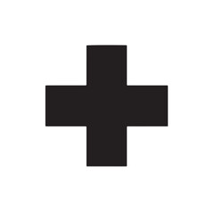 Obraz premium Medical Cross Symbol Silhouette Vector for Healthcare, First Aid and Hospital Icon Use