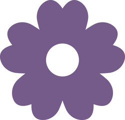 Flower Icon Design PNG – Elegant Floral Symbol with Transparent Background, Simple Flower Illustration