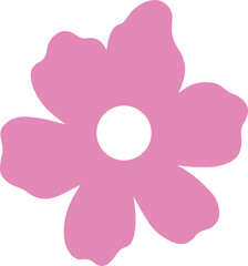 Flower Icon Design PNG – Elegant Floral Symbol with Transparent Background, Simple Flower Illustration