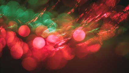 Vibrant bokeh lights in red and green.