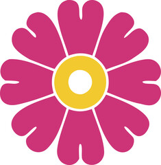 Flower Icon Design PNG – Elegant Floral Symbol with Transparent Background, Simple Flower Illustration