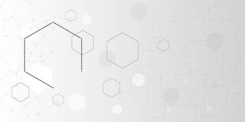 gray backgroud hexagon line polygon pattern. vector illustration