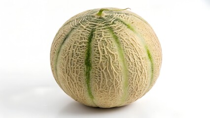 Obraz premium Whole Musk Melon Isolated on White Background – Studio HD Image