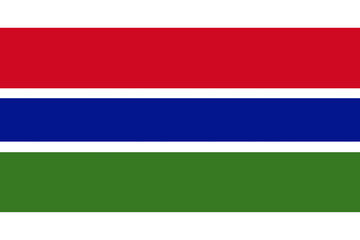 Gambia flag on transparent background. Gambia flag icon with brush texture paint hand-drawn style. National flag of Gambia sticker